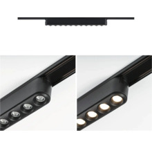 Schwarzes Stromschienensystem mit LED-Leuchten zur flexiblen Beleuchtung