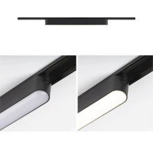 Schwarzes Schienensystem für die Deckenbeleuchtung mit LED-Leuchtmittel