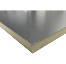 Eine beschichtete Bauplatte im Detail.