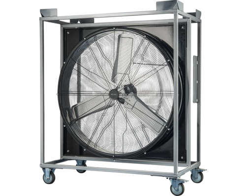 Ventilator mit Rollen in einem Metallrahmen