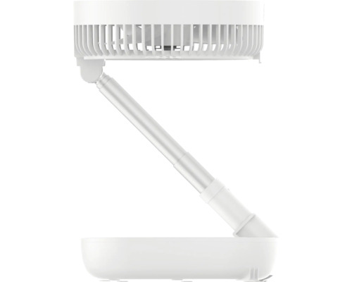 Weißer Tischventilator mit verstellbarem Stiel