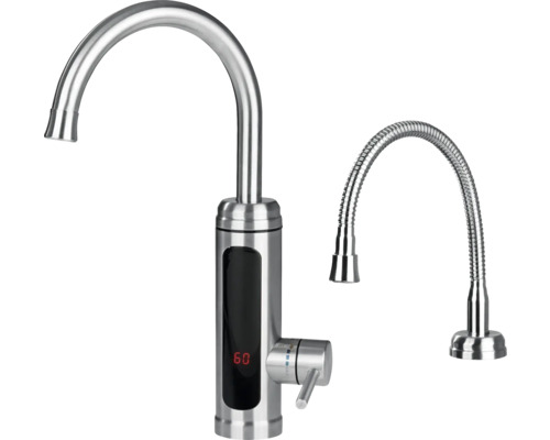 Elektrischer Wasserhahn mit digitaler Temperaturanzeige und flexiblem Auslauf