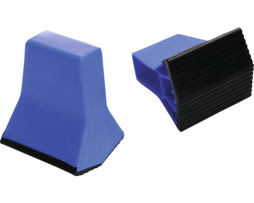 Zwei blaue Fugenglätter mit schwarzer Gummilippe