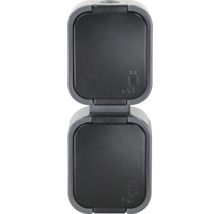 Doppelsteckdose mit Klappdeckel für den Aussenbereich