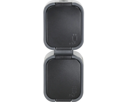 Doppelsteckdose mit Klappdeckel für den Aussenbereich