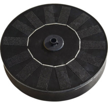 Solarpanel für Gartenleuchten mit einem schwarzen Kunststoffgehäuse und mehreren Solarzellen zur Umwandlung von Sonnenenergie.