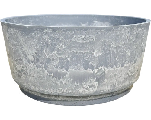 Grauer Pflanztopf mit strukturierter Oberfläche