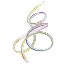 Flexibler LED-Streifen mit Neon-Effekt, spiralförmig gewunden.