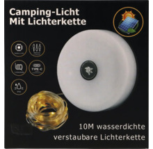 Campinglampe mit zehn Meter langer, wasserdichter und verstaubarer Lichterkette