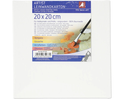 Keilrahmen mit den Maßen 20 x 20 cm für Hobbymaler und Profis, vorgrundiert und aus 100% Baumwolle