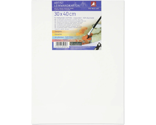 Leinwandkarton, 30x40 cm, geeignet für Hobbymaler und Profis, vorgrundiert, aus 100 Prozent Baumwolle