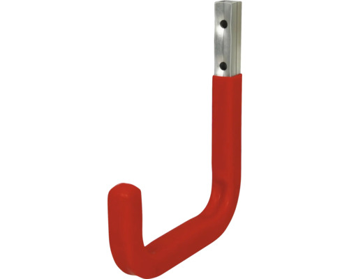 Roter Gerätehalter mit Stahlbefestigung