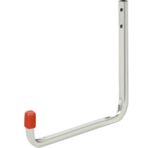 Metallischer Gerätehalter mit roter Kappe für die Wandmontage