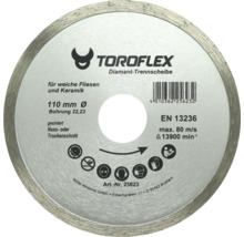 Toroflex Diamanttrennscheibe, 110 Millimeter Durchmesser, für weiche Fliesen und Keramik