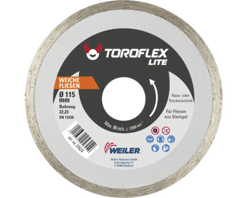 Toroflex Lite Trennscheibe Durchmesser 115 Millimeter für weiche Fliesen