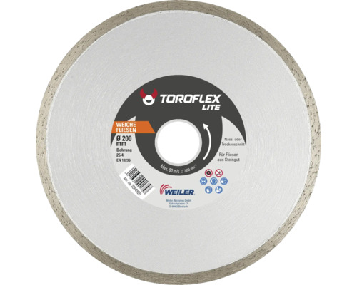 Diamanttrennscheibe "Fliese Favorit" Ø 200x25,4 mm Toroflex Lite Trennscheibe mit 200 Millimeter Durchmesser für weiche Fliesen