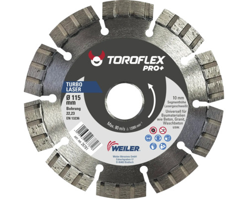 Trennscheibe mit 115 mm Durchmesser für Beton und Stein