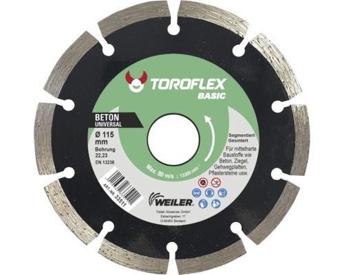Toroflex Trennscheibe Beton Universal, Durchmesser 115 Millimeter