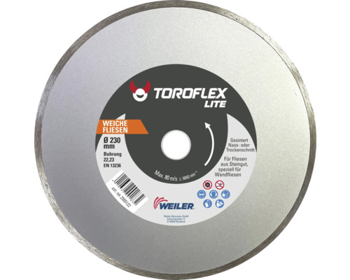 Toroflex Lite Trennscheibe mit 230 mm Durchmesser zum Schneiden von Fliesen