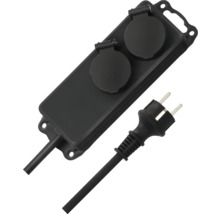 Steckdosenleiste mit zwei Schutzkontaktsteckdosen und Stecker