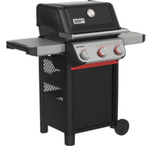 Weber Spirit Gasgrill mit drei Brennern und Seitentischen.