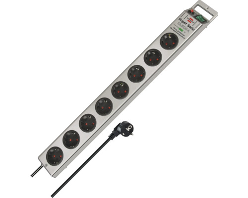 Steckdosenleiste mit sechs Steckdosen und Überspannungsschutz