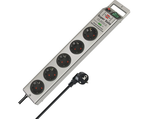 Steckdosenleiste mit fünf Steckdosen und Überspannungsschutz