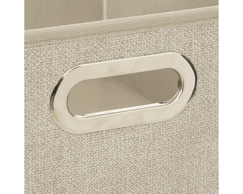 Detailansicht eines Stoffaufbewahrungskorbs mit Griff