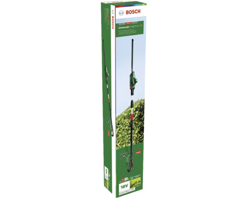 Verpackung der Bosch Universal Hedge Pole 18 Akku-Teleskop-Heckenschere