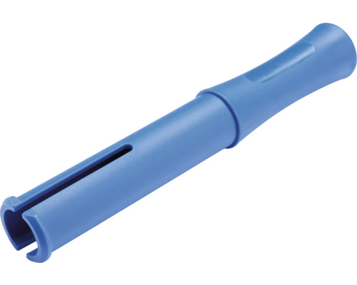 Blauer Kunststoffdübel mit Schlitz