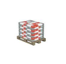 Palette mit Säcken mit Mauermörtel