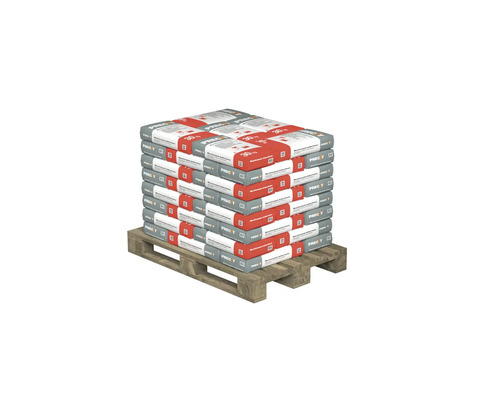 Palette mit Säcken mit Mauermörtel