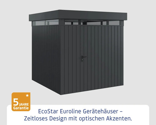 EcoStar Euroline Gerätehaus mit fünf Jahren Garantie