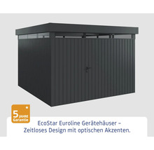 EcoStar Euroline Gerätehaus mit Flachdach und einer fünf Jahres Garantie