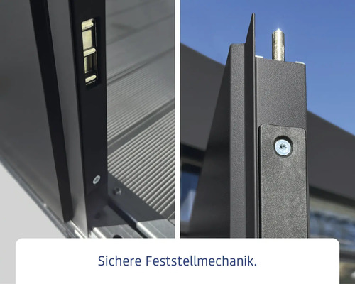 Detailansicht des sicheren Feststellmechanismus