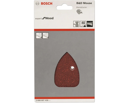Bosch Schleifblatt Expert für Holz, Körnung 40, 5 Stück
