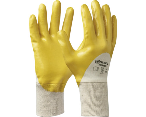 Gelbe Nitril-Handschuhe mit Strickbund