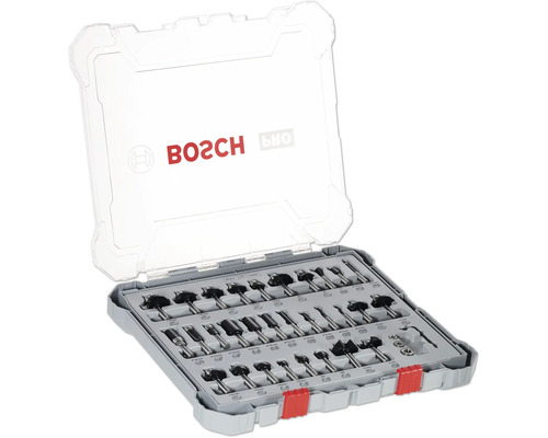 Bosch Professional Fräser Set mit dreißig Teilen in Kunststoffkoffer
