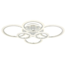 Deckenleuchte mit mehreren Ringen aus Metall und Glas