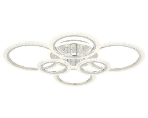 Deckenleuchte mit mehreren Ringen aus Metall und Glas