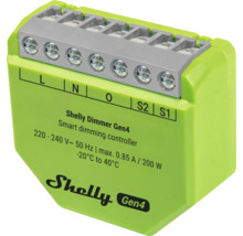 Shelly Dimmer Gen4 Smart Dimming Controller zur Lichtsteuerung in der Hausautomation mit Schraubklemmen.