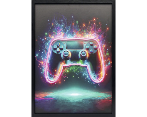 Gerahmtes Bild eines Controllers mit Leuchteffekten
