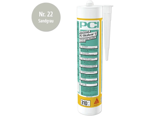 PCI Silcoferm S Silikon Dichtstoff, Farbe Sandgrau, 310 ml