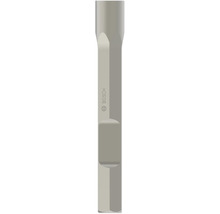 Bosch Flachmeißel aus grauem Metall mit Bosch Logo.