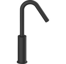 Schwarzer Wasserhahn mit gebogenem Auslauf