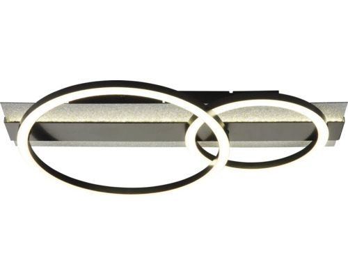 LED-Deckenleuchte mit zwei ineinander verschlungenen Ringen