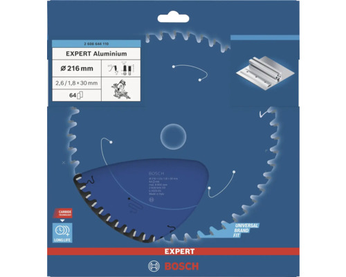 Bosch Expert Aluminium Sägeblatt, Durchmesser 216 mm