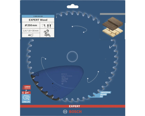 Bosch Expert Holzsägeblatt mit 250 Millimeter Durchmesser
