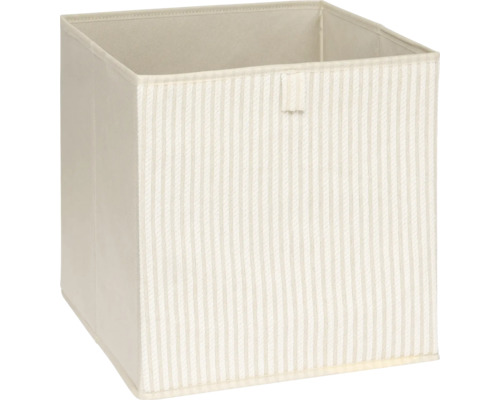 Aufbewahrungsbox 31x31x31 cm Streifen beige Quadratische Aufbewahrungsbox mit Streifenmuster