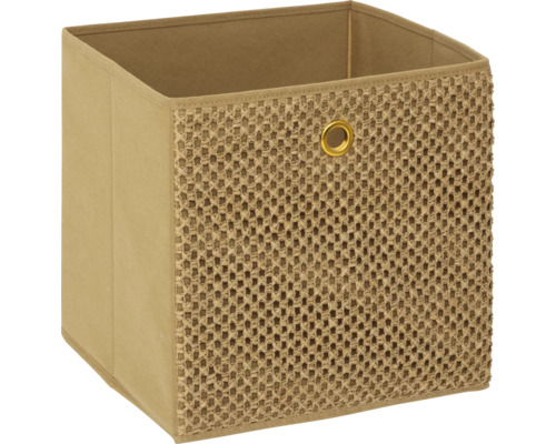 Aufbewahrungsbox 31x31x31 cm Stoff braun Quadratische Aufbewahrungsbox mit Griffloch